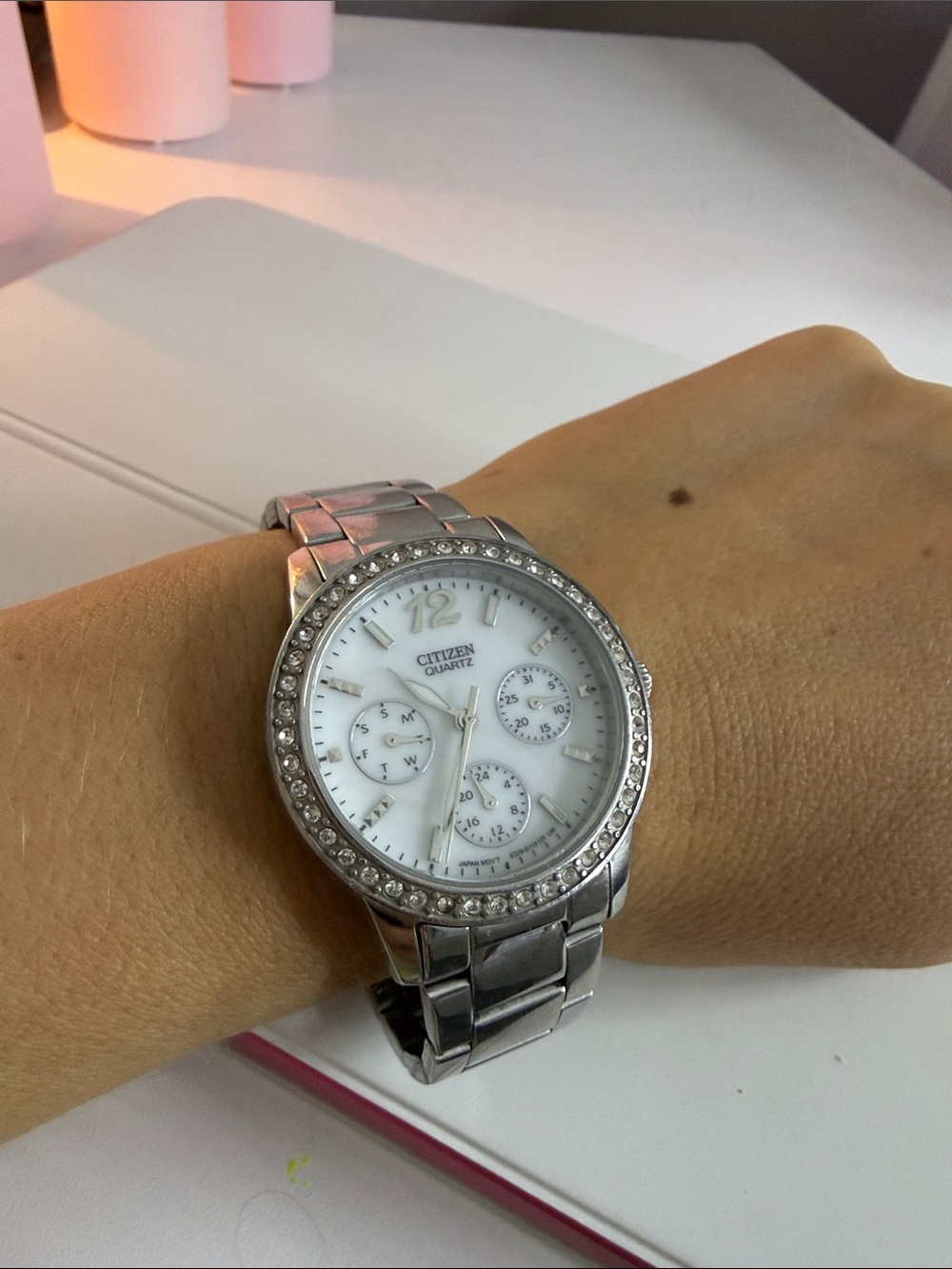Citizen Silver Stainless Steel Watch with Black Dial